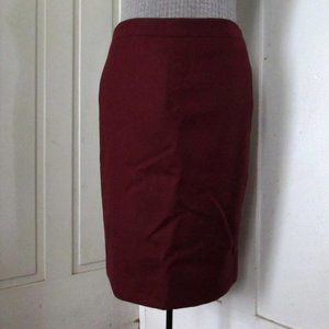 J. CREW Burgundy Wool Pencil Skirt